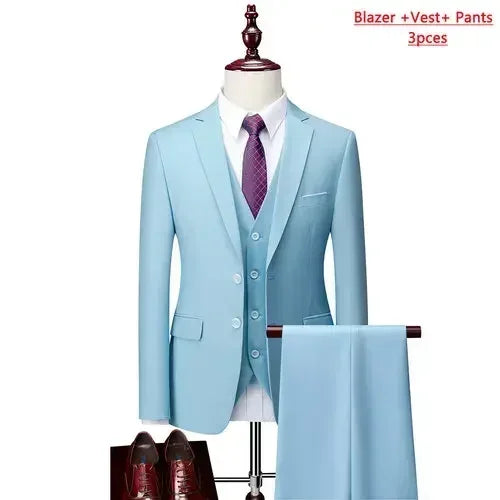 Men's Classic Three-Piece Wedding Suit