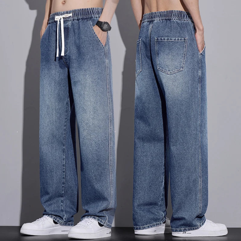 Men's Wide-Leg Stretch Denim Jeans — product view