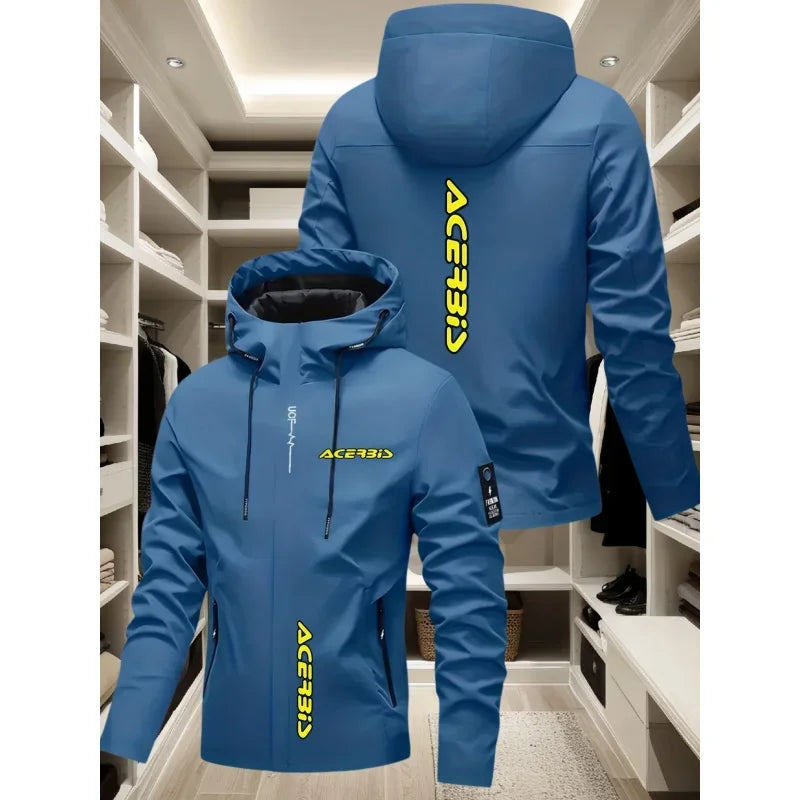 Men's Graphic Print Hooded Zip-Up Jacket