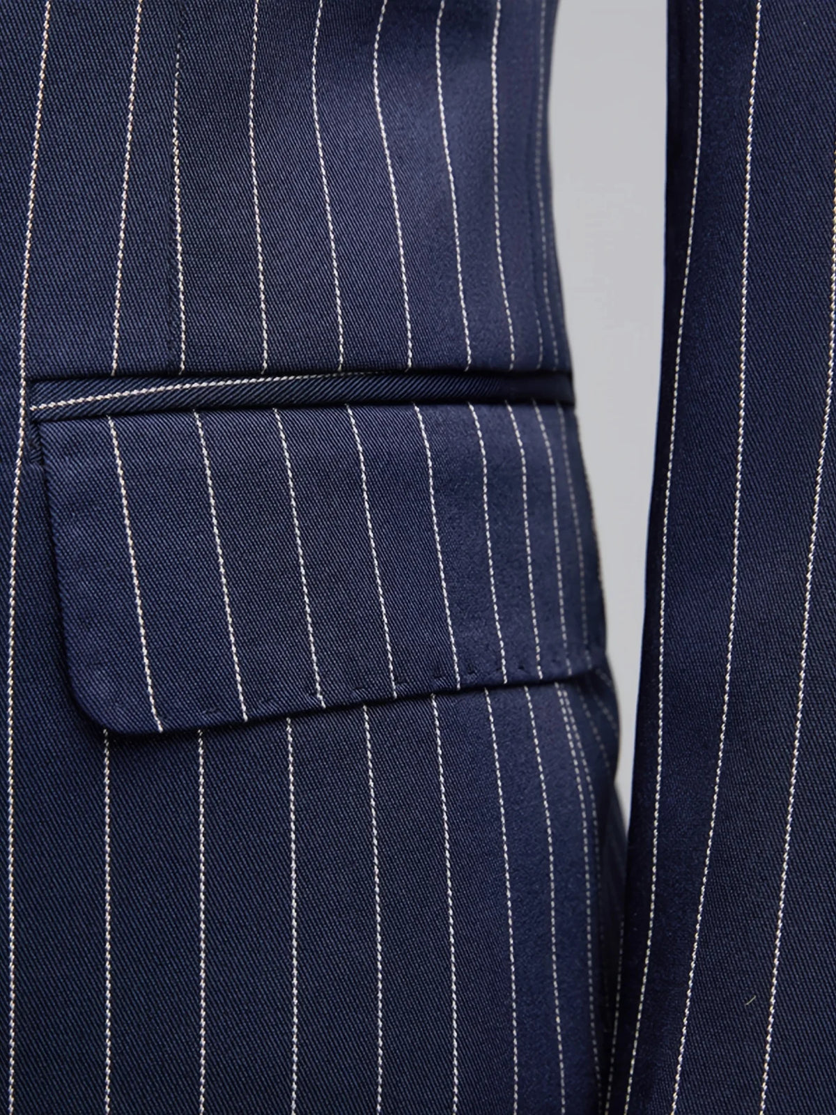 Men's Striped Slim-Fit Double-Breasted Suit Set — product view