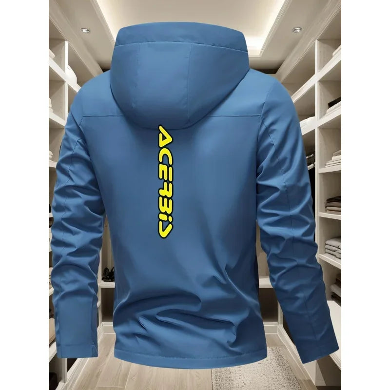 Men's Graphic Print Hooded Zip-Up Jacket