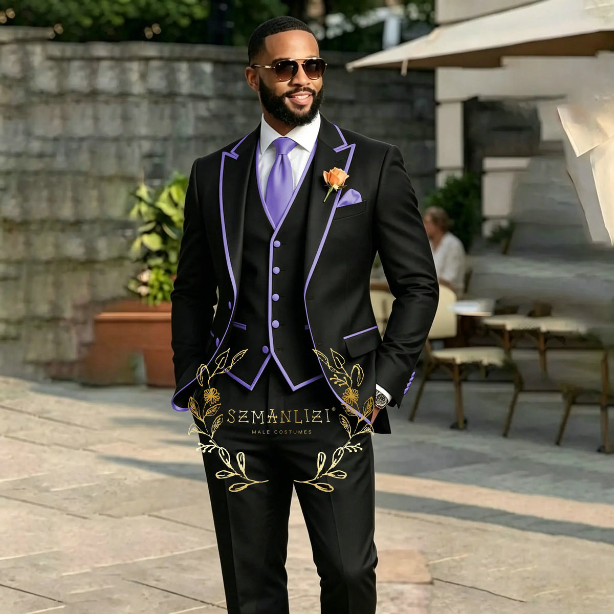 Men's Black 3-Piece Suit Set — product view