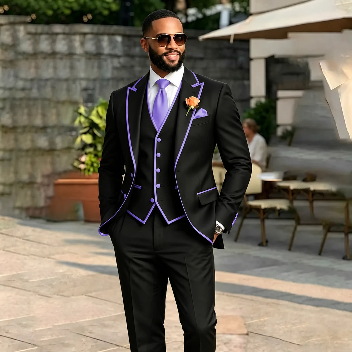 Men's Black 3-Piece Suit Set — product view