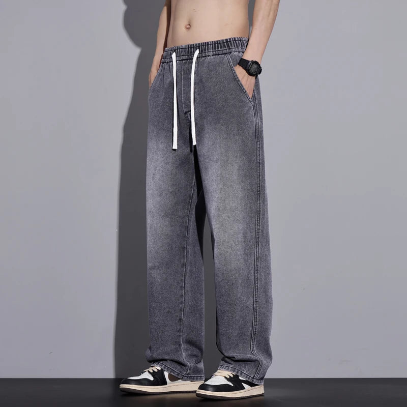 Men's Wide-Leg Stretch Denim Jeans — product view