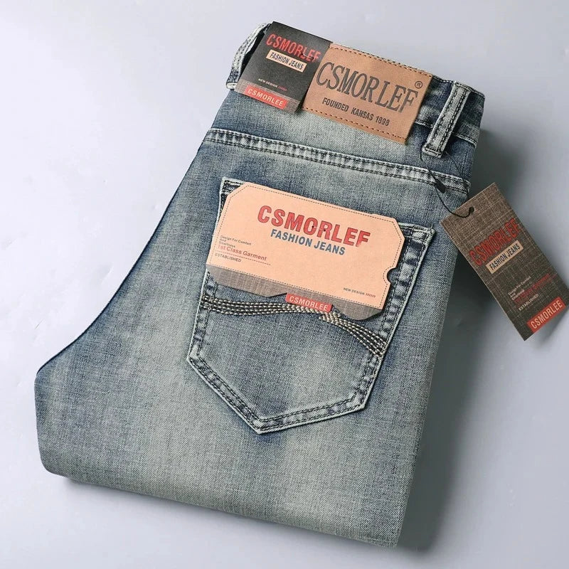Men's Blue Slim Fit Stretch Denim Jeans — product view