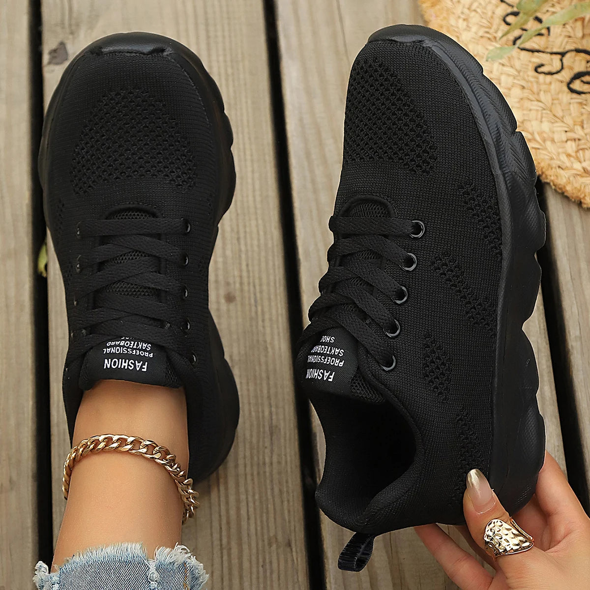 Lace-Up Platform Athletic Sneakers — product view