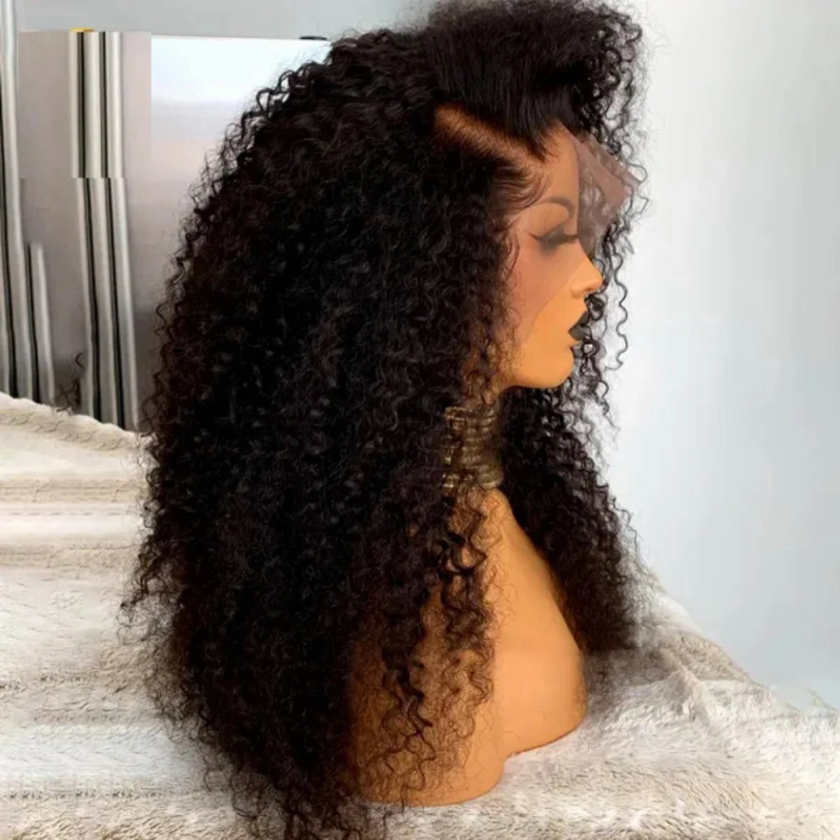 Jerry Curly HD Full Lace Frontal 13x4x1 Wig Preplucked with Baby Hair - OSASCO