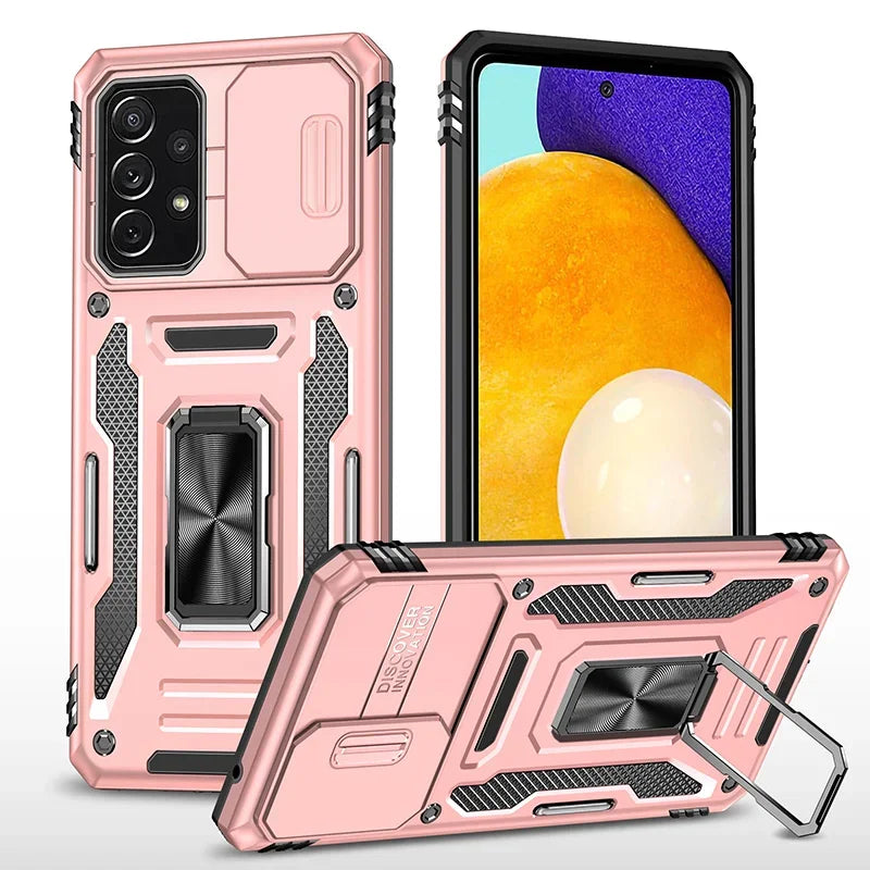 Camera Cover Phone Case for Samsung Galaxy A35, A55, A73 5G, A25 5G, A53 5G, A71 5G, A13, A14, A12, A15, A24 4G, A23, A32 4G, A22 4G, A22 5G, A72, A52, A82 5G, A32 5G, A42 5G