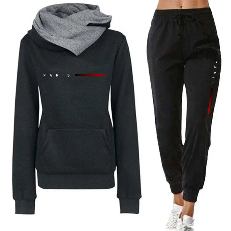 Women's Letter Print Hoodie & Pants Set