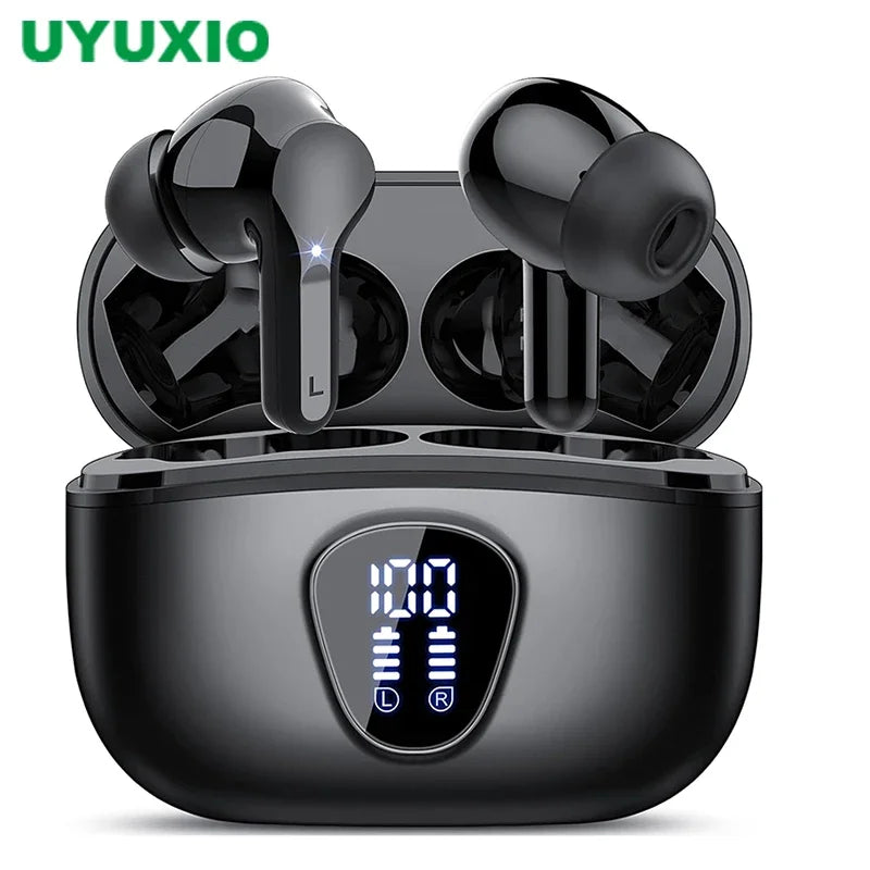 ENC Noise-Cancelling Wireless Earbuds with LED Display