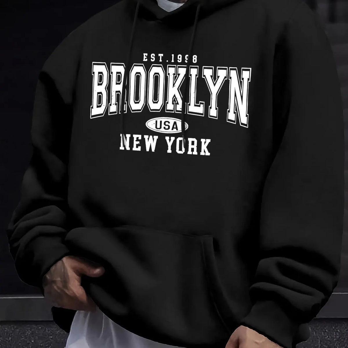 Men's Letter Print Casual Hoodie