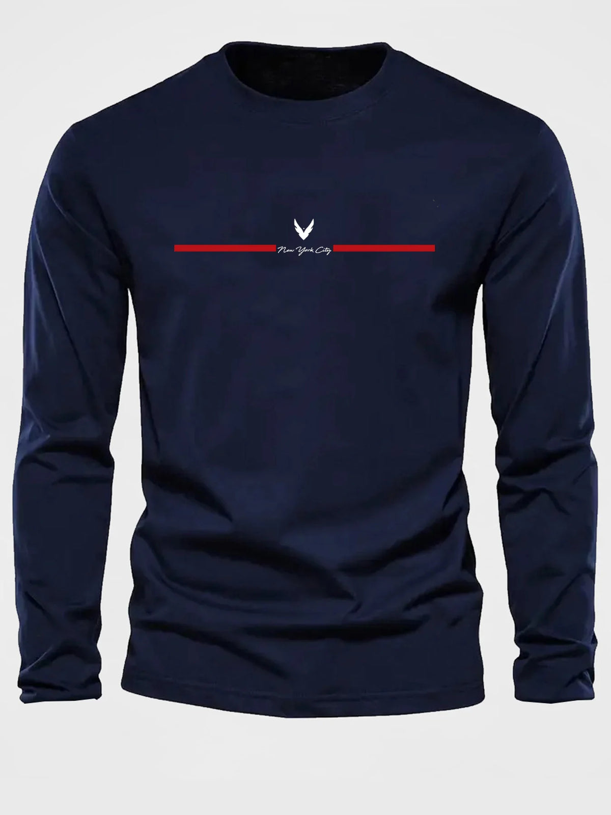 Men's Letter Print Long-Sleeve Casual T-Shirt