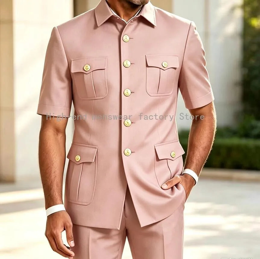 Men's Brown 2-Piece Slim Fit Suit Set — product view