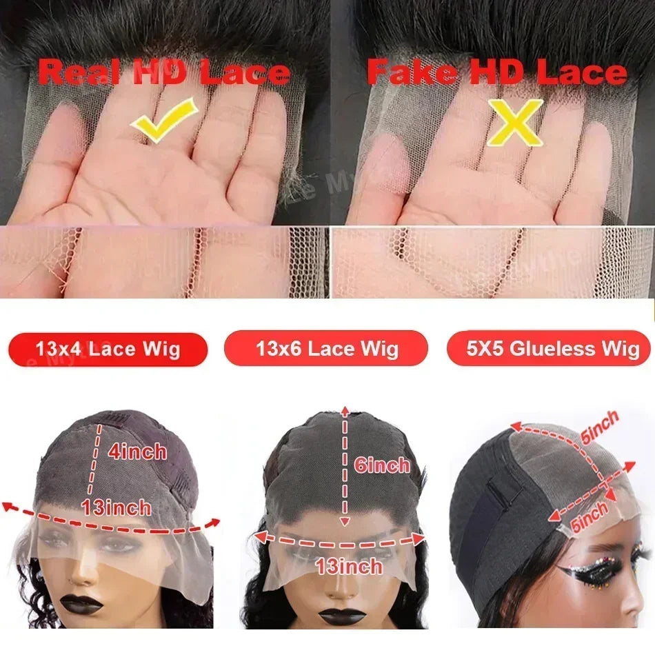 Glueless Black Body Wave Human Hair Lace Wig — product view