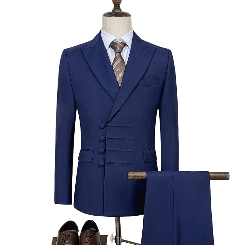 Men's 2-Piece Slim Fit Double-Breasted Suit Set — product view