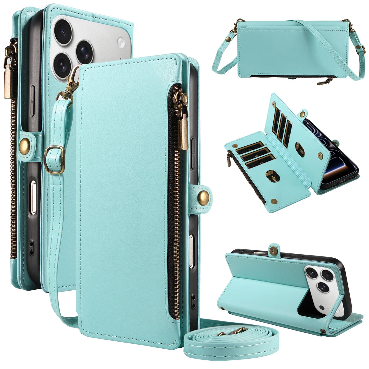 Crossbody Wallet Phone Case with Coin Pocket for iPhone 12 mini, iPhone 12 Pro, iPhone 11, iPhone 12 Pro Max, iPhone 11 Pro, iPhone 11 Pro Max, iPhone XS Max, iPhone XS, iPhone 14 Plus, iPhone 14 Pro Max, iPhone 13, iPhone 14 Pro & More Models