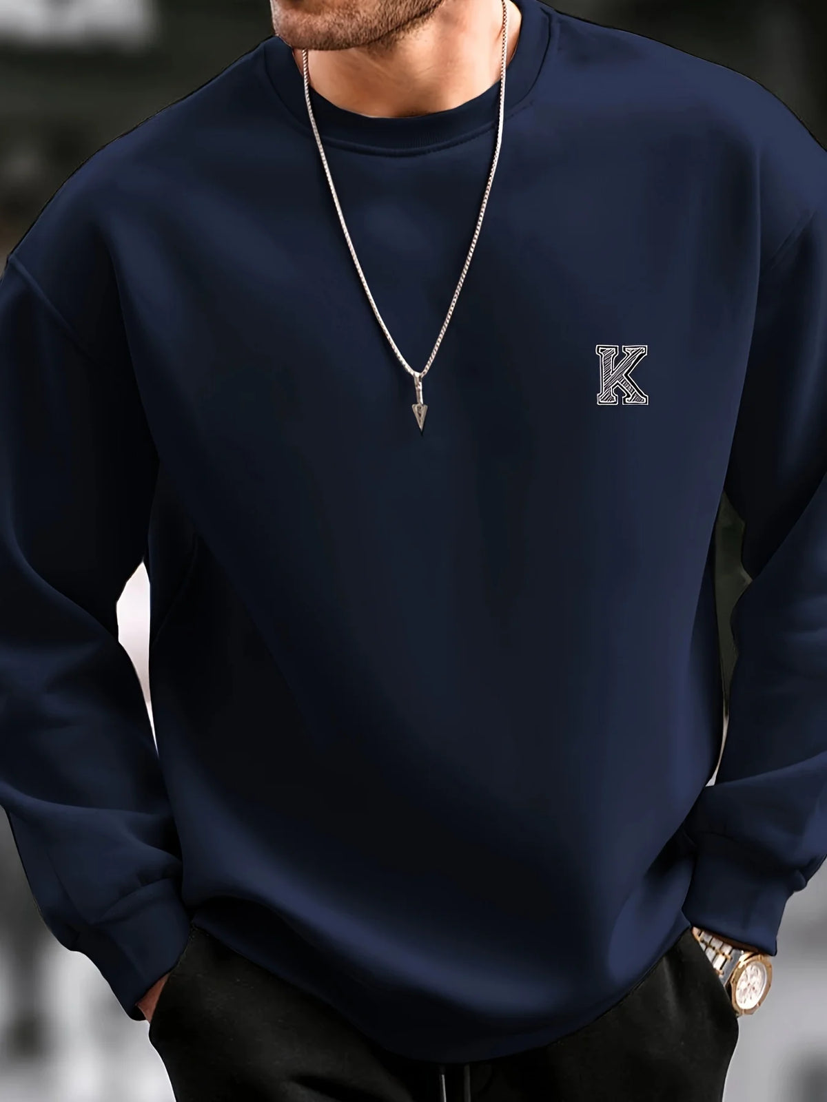 Men's Graphic Print Crew-Neck Sweatshirt