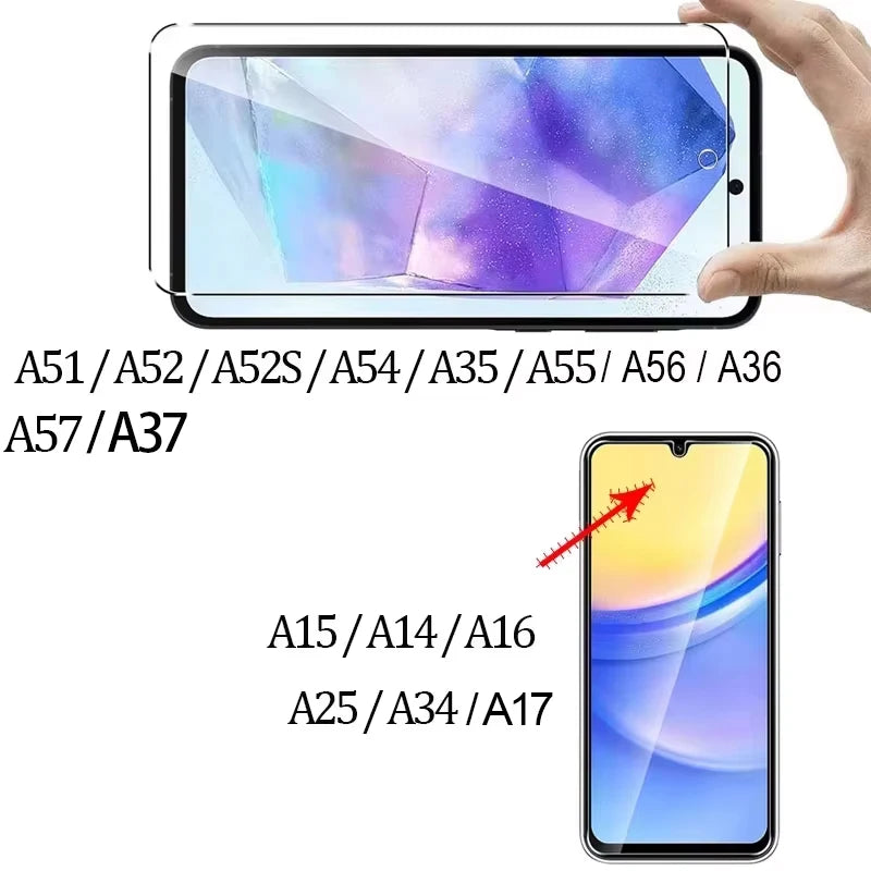 9H Tempered Glass Screen Protector for Samsung Galaxy A35, A25, A34, A51, A52s, A52, A17, A24, A54, A55, A14, A16, A15, A56, A36, A57, A37