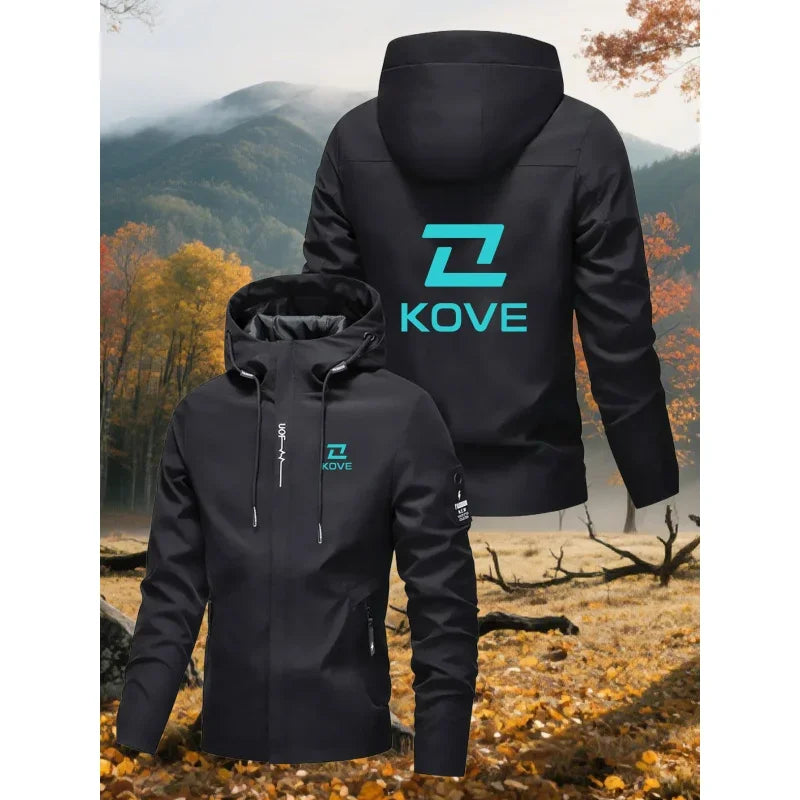 Men's Graphic Print Hooded Zip-Up Jacket