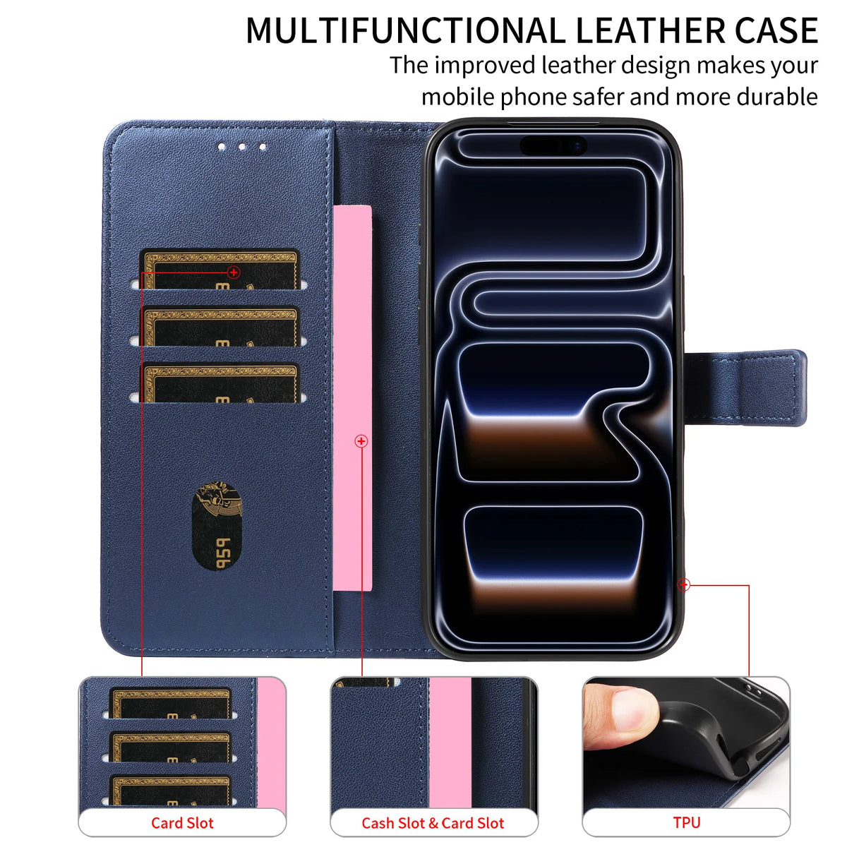 Flip Wallet Phone Case with Card Slots for iPhone SE (2022), iPhone 8 Plus, iPhone 17, iPhone 17 Pro, iPhone 17 Pro Max, iPhone 17e, iPhone 16 Pro Max, iPhone 16 Plus, iPhone 16 Pro, iPhone 16e, iPhone 15 Plus, iPhone 15 & More Models