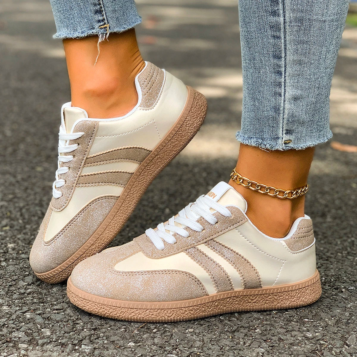 Women's Lightweight Striped Casual Sneakers — product view