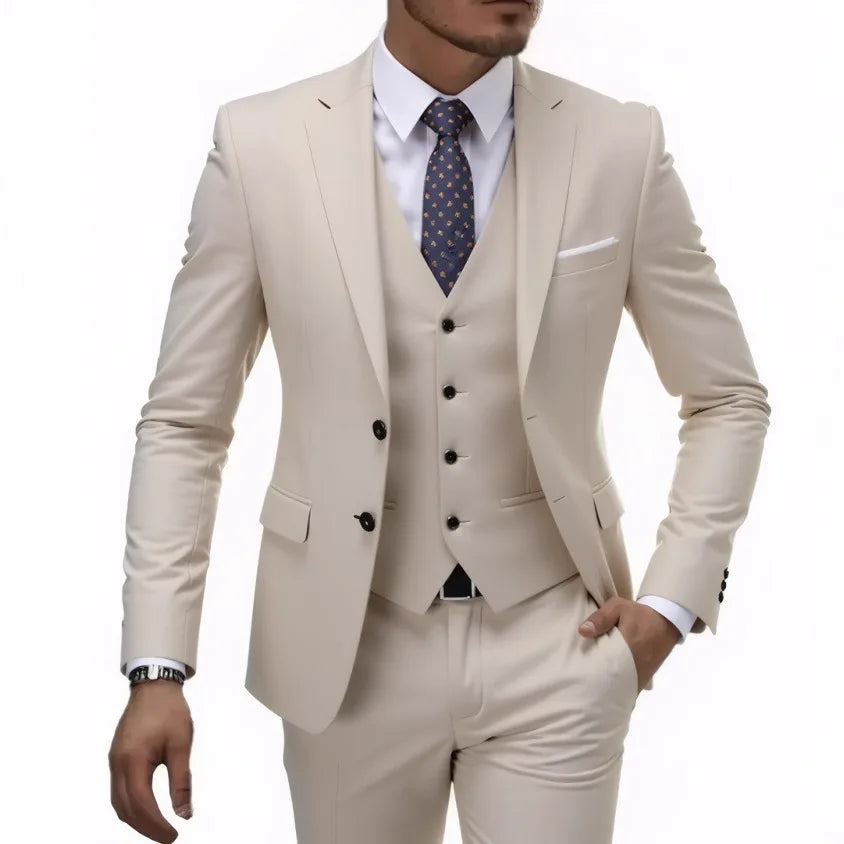 Men's Two-Button Three-Piece Suit