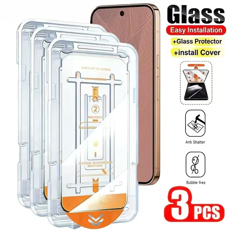 Easy-Install Tempered Glass Screen Protector for iPhone 18 Pro, iPhone 17 Pro, iPhone 18 Pro Max, iPhone 17, iPhone Air, iPhone 17 Pro Max, iPhone 16e, iPhone 15 Plus, iPhone X, iPhone 14, iPhone 13, iPhone 15, iPhone 12 & More Models
