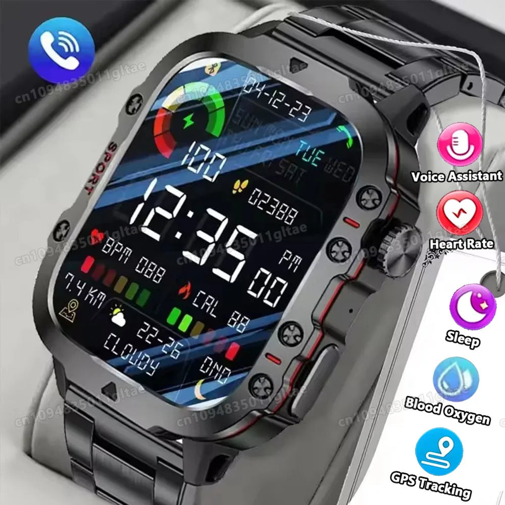 Outdoor 1.83-Inch Calling Smartwatch with Flashlight