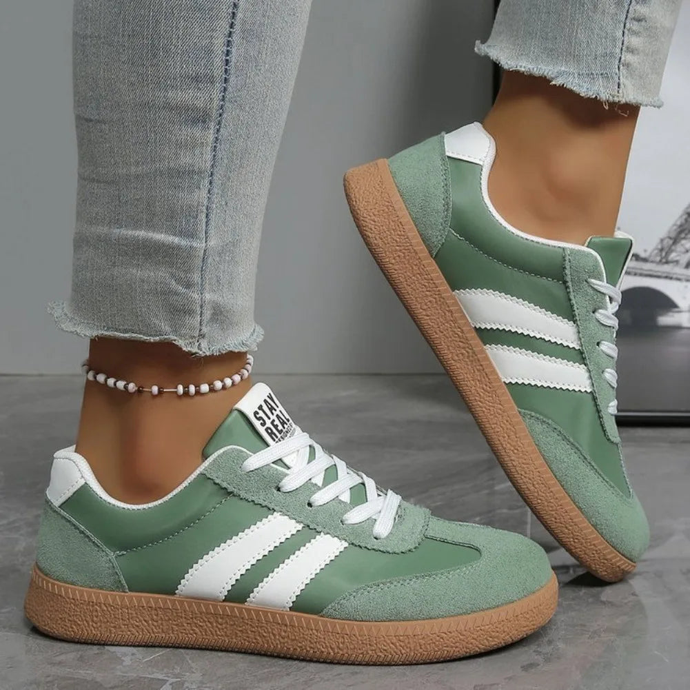 Women's Striped Lace-Up Sneakers — product view