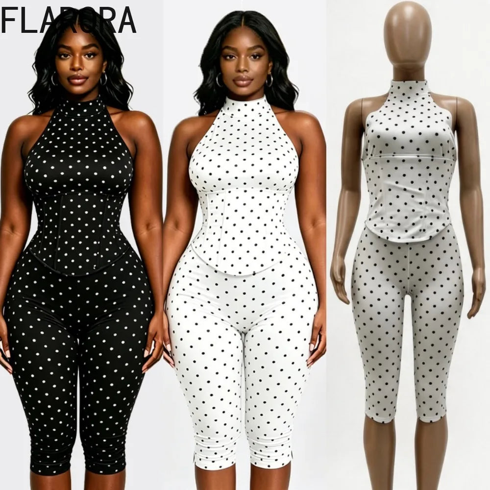 Women's Polka-Dot Halter Jumpsuit