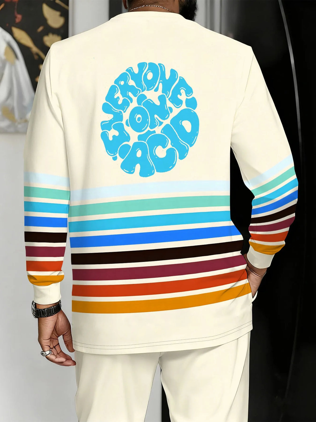 Men's Graphic Print Sweatshirt & Pants Set