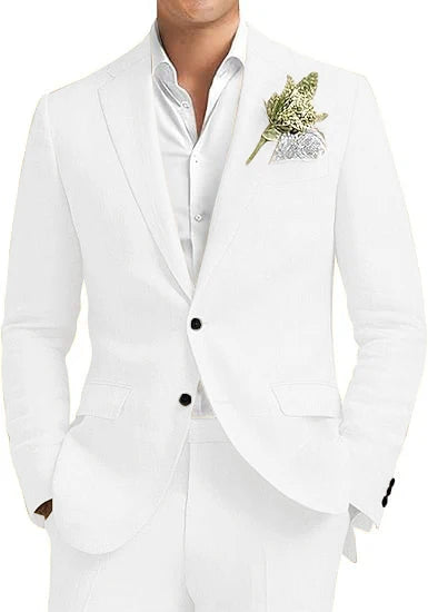 Men's Linen 2-Piece Notched Lapel Suit Set — product view