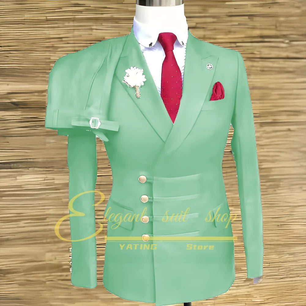 Men's Double-Breasted Two-Piece Suit Set — product view