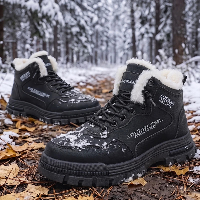 Bottes d’hiver pour homme à col rembourré et semelle crantée