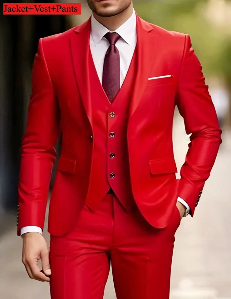 Men's Black Slim-Fit Suit Set — product view
