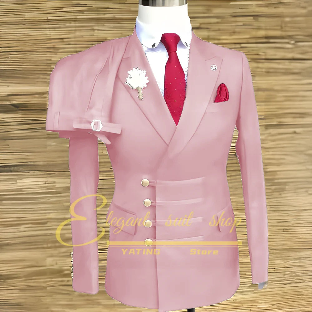 Men's Double-Breasted Two-Piece Suit Set — product view