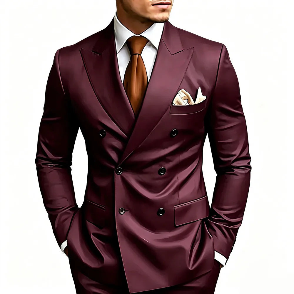 Men's Peak-Lapel Double-Breasted Suit