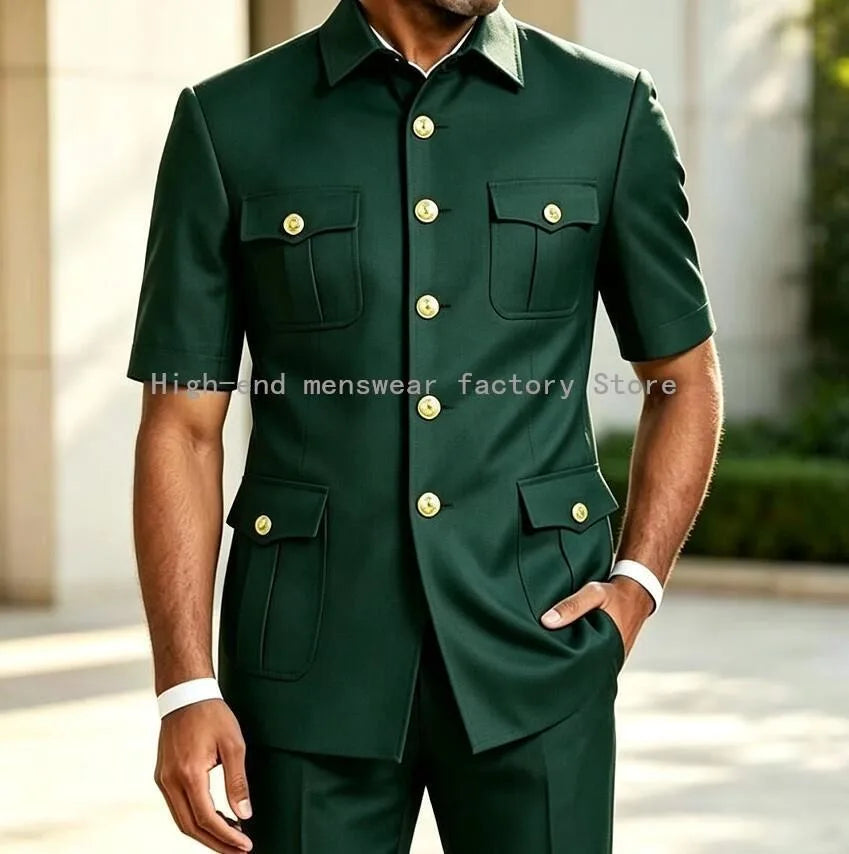 Men's Brown 2-Piece Slim Fit Suit Set — product view