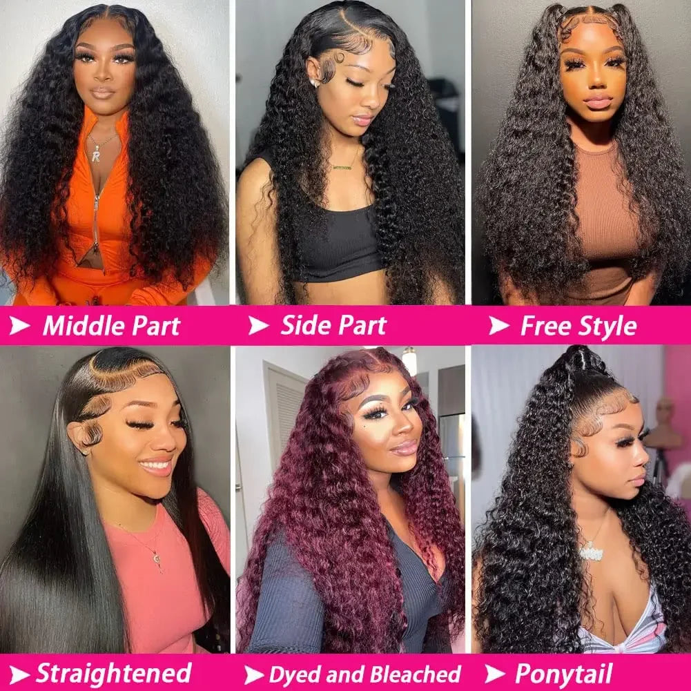 Deep Wave Human Hair Lace Wig — product view