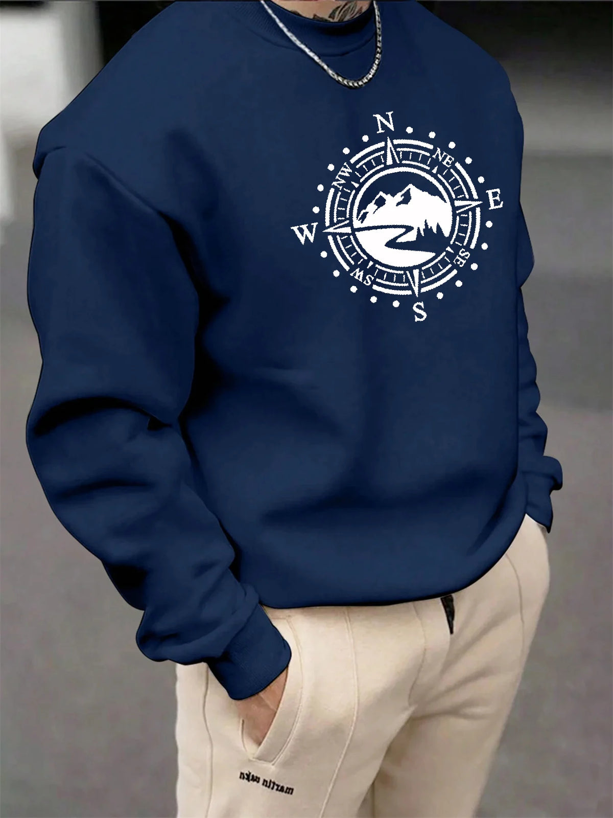 Men's Mountain Print Long-Sleeve Casual Shirt