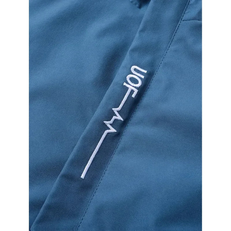 Men's Letter Print Hooded Zip-Up Jacket