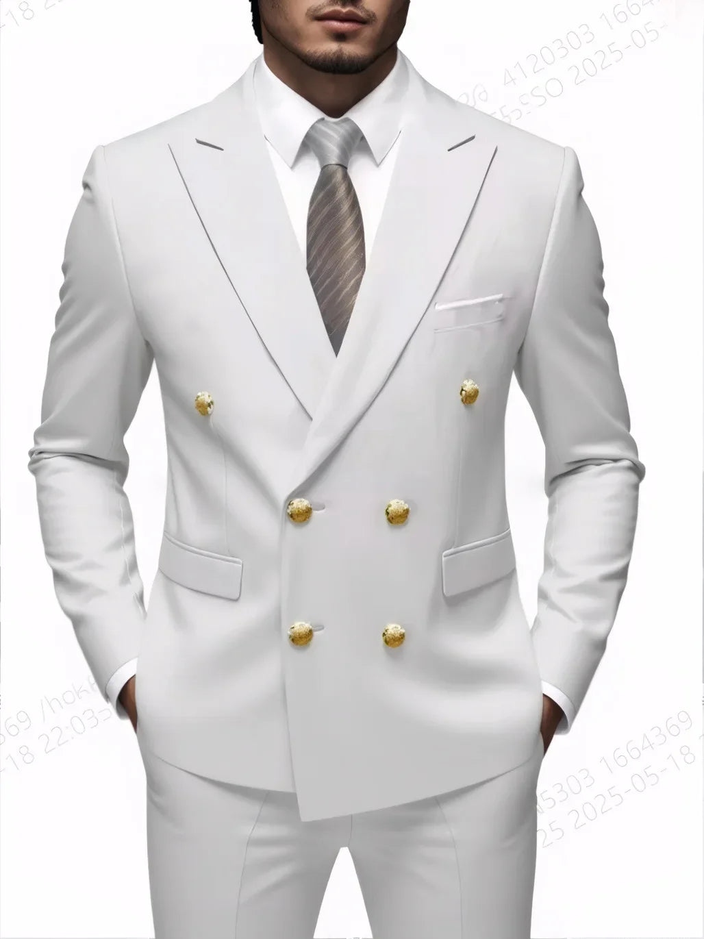 Men's Slim-Fit Double-Breasted Suit Set — product view