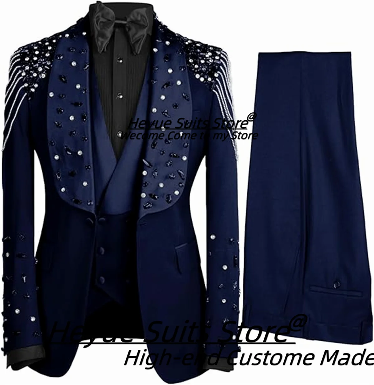 Men's 3-Piece Slim Fit Shawl Lapel Suit Set — product view