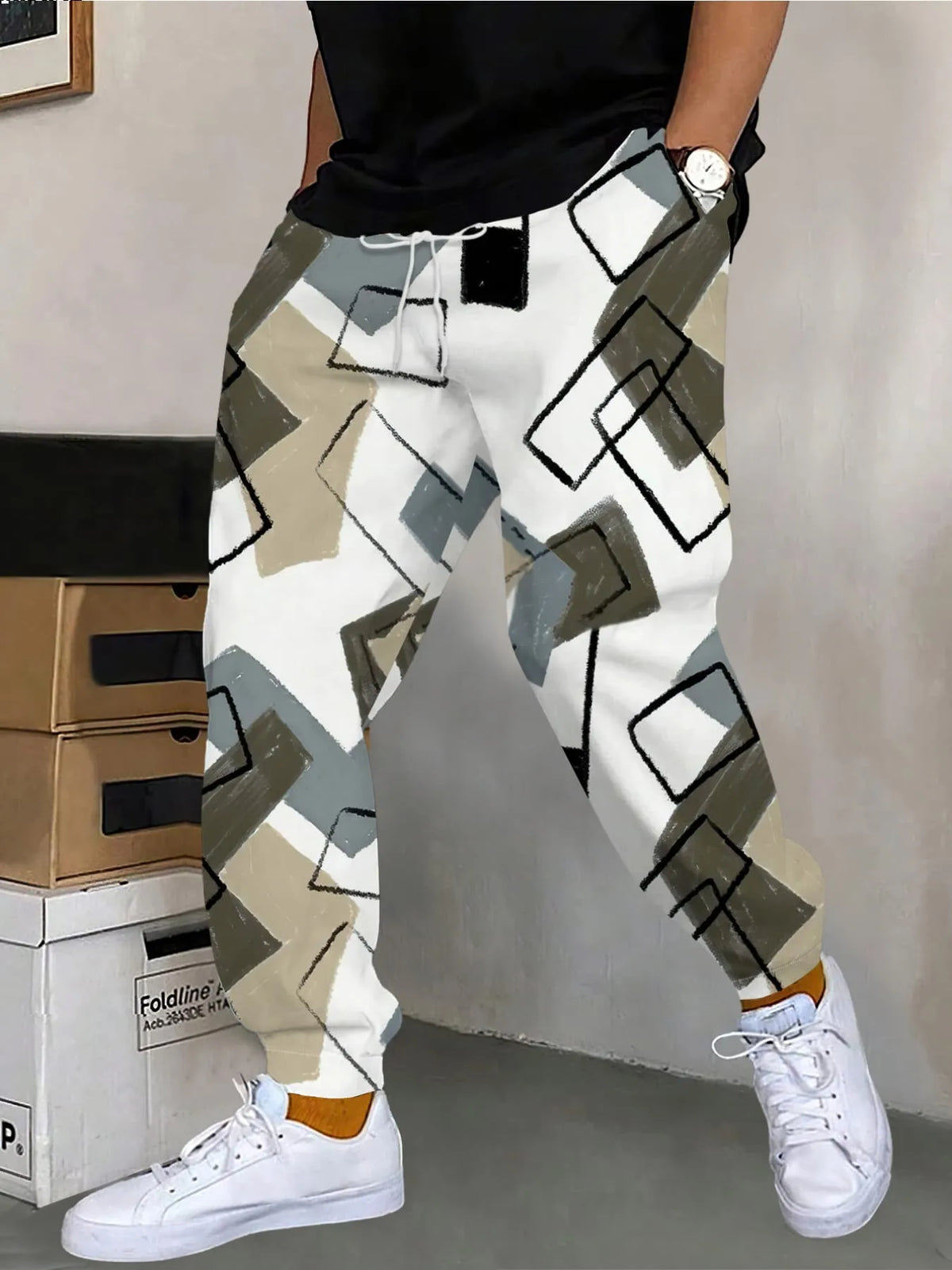 Men's Graphic Print Casual Pants