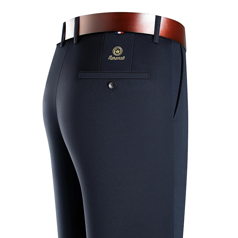 Men's Stretch Dress Pants - Straight Fit, Business Casual, Wrinkle-Resistant — product view