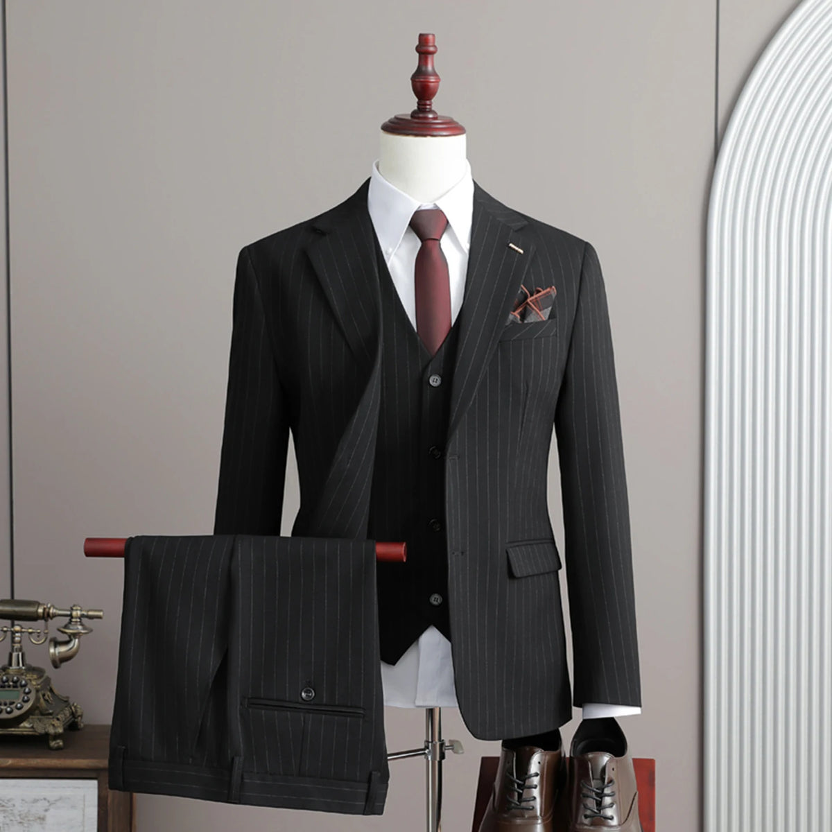 Men's Striped Suit Set — product view