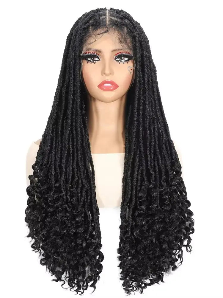 Women's Black Synthetic Glueless Wig — product view
