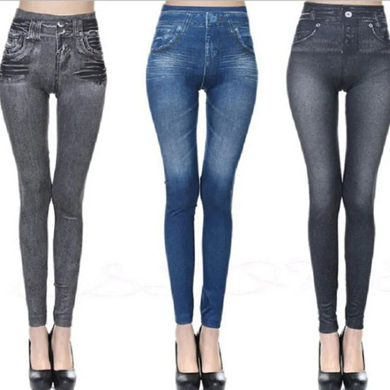 Women's Stretch Denim-Look Leggings — product view