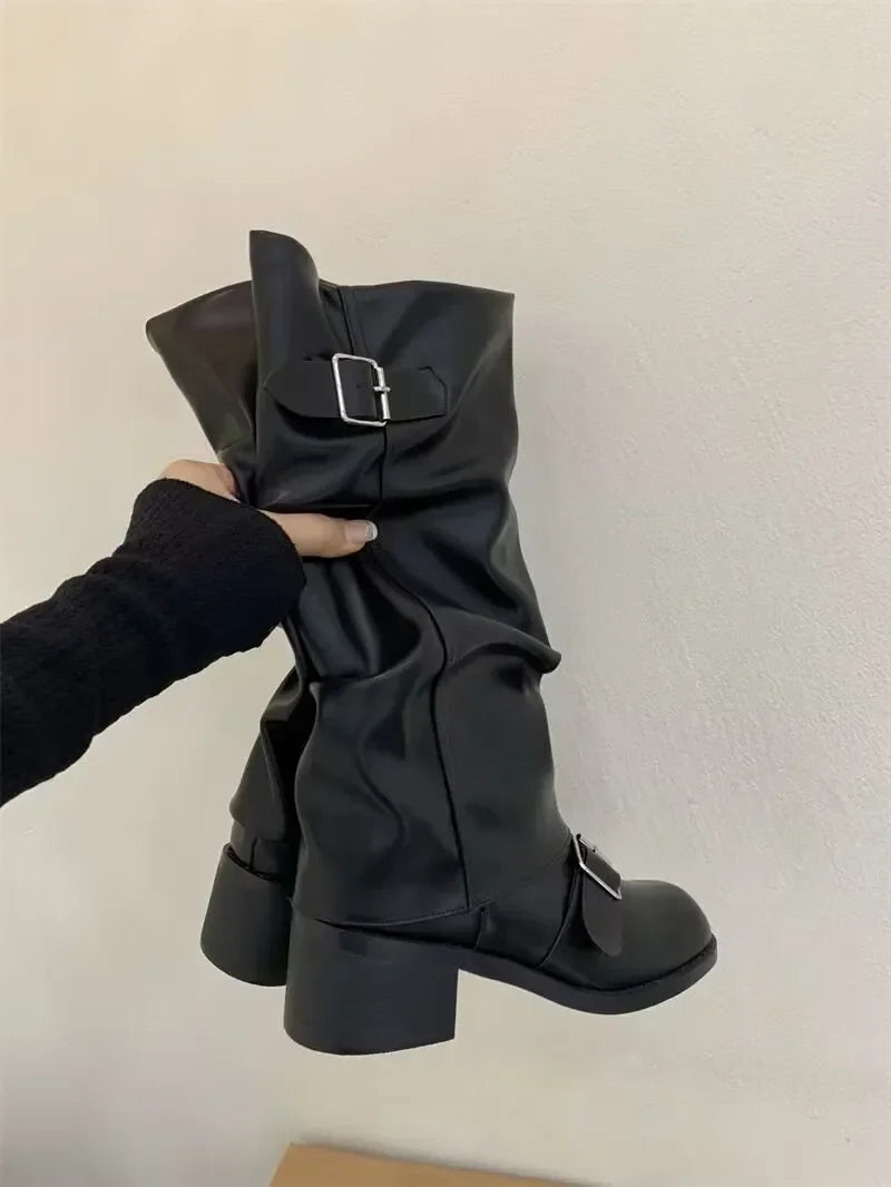 Women's Chunky-Heel Platform Boots — product view