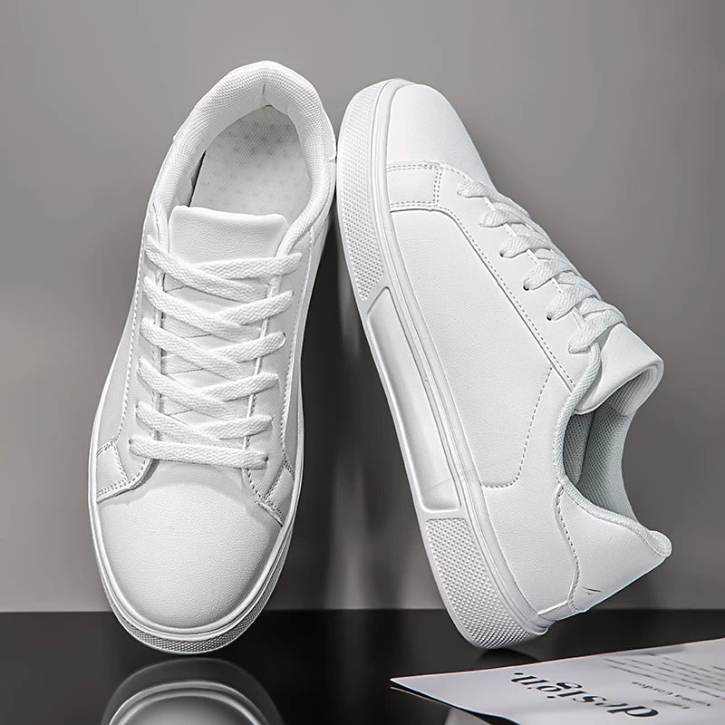 White PU Business Casual Sneakers — product view